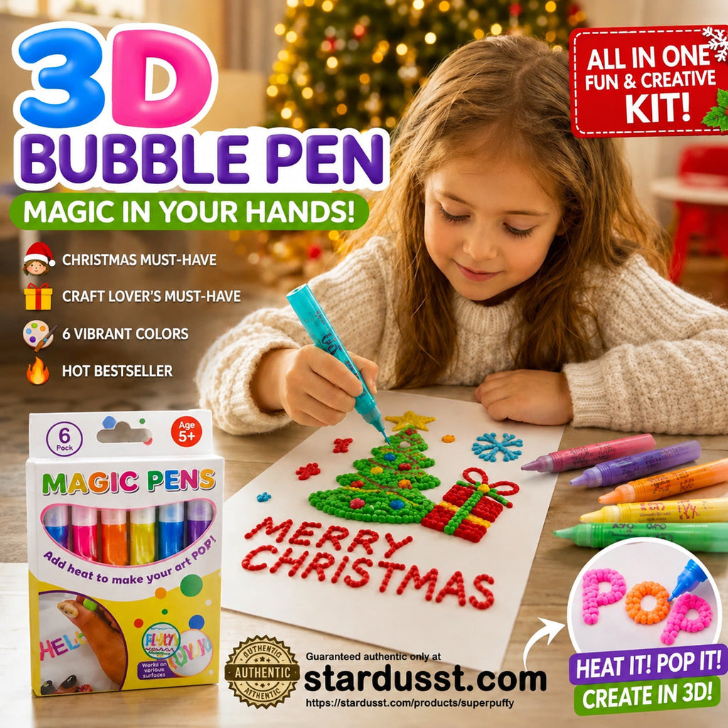 💥LAST DAY BUY 1 GET 1 FREE!!🎁🔮Magic Pen – Draw 3D with one stroke!🎄DIY Bubble Popcorn Drawing Pens