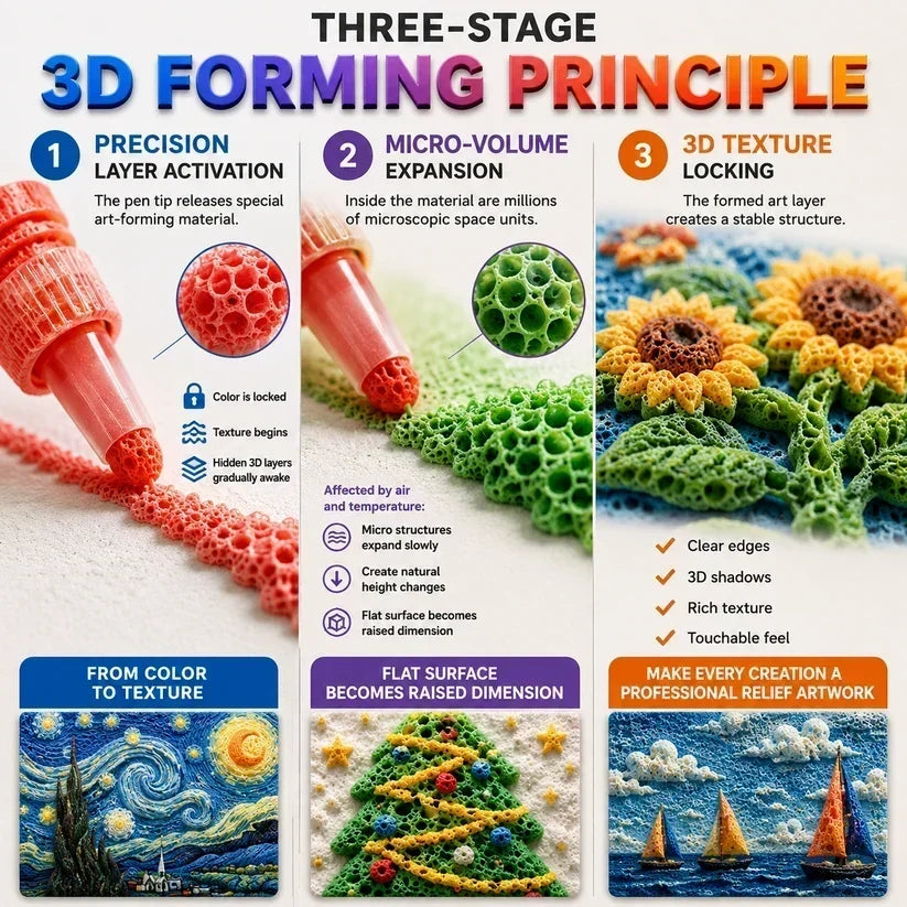 💥LAST DAY BUY 1 GET 1 FREE!!🎁🔮Magic Pen – Draw 3D with one stroke!🎄DIY Bubble Popcorn Drawing Pens