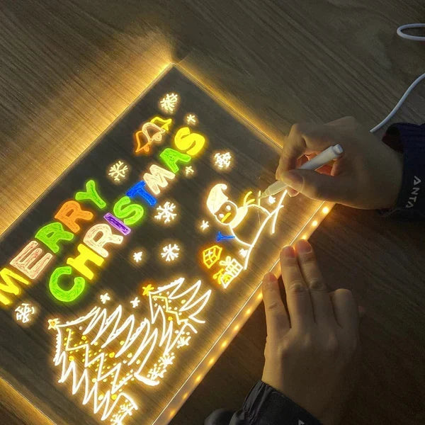 🌲Early Christmas Sales 50% OFF🎁✨Kids Luminous Led Drawing Lamp Board 👍-Erasable Reusable Board for Kids Learning