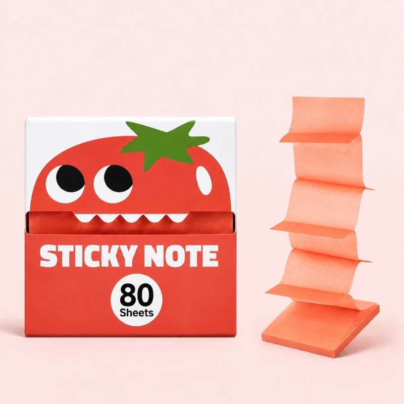 🎁💝70% OFF!!!-Ready for Christmas!🎄Transparent Pull-Out Glitter Sticky Notes（Includes Christmas gift styles and fruit styles）-6 Boxes, 80 Sheets Per Box