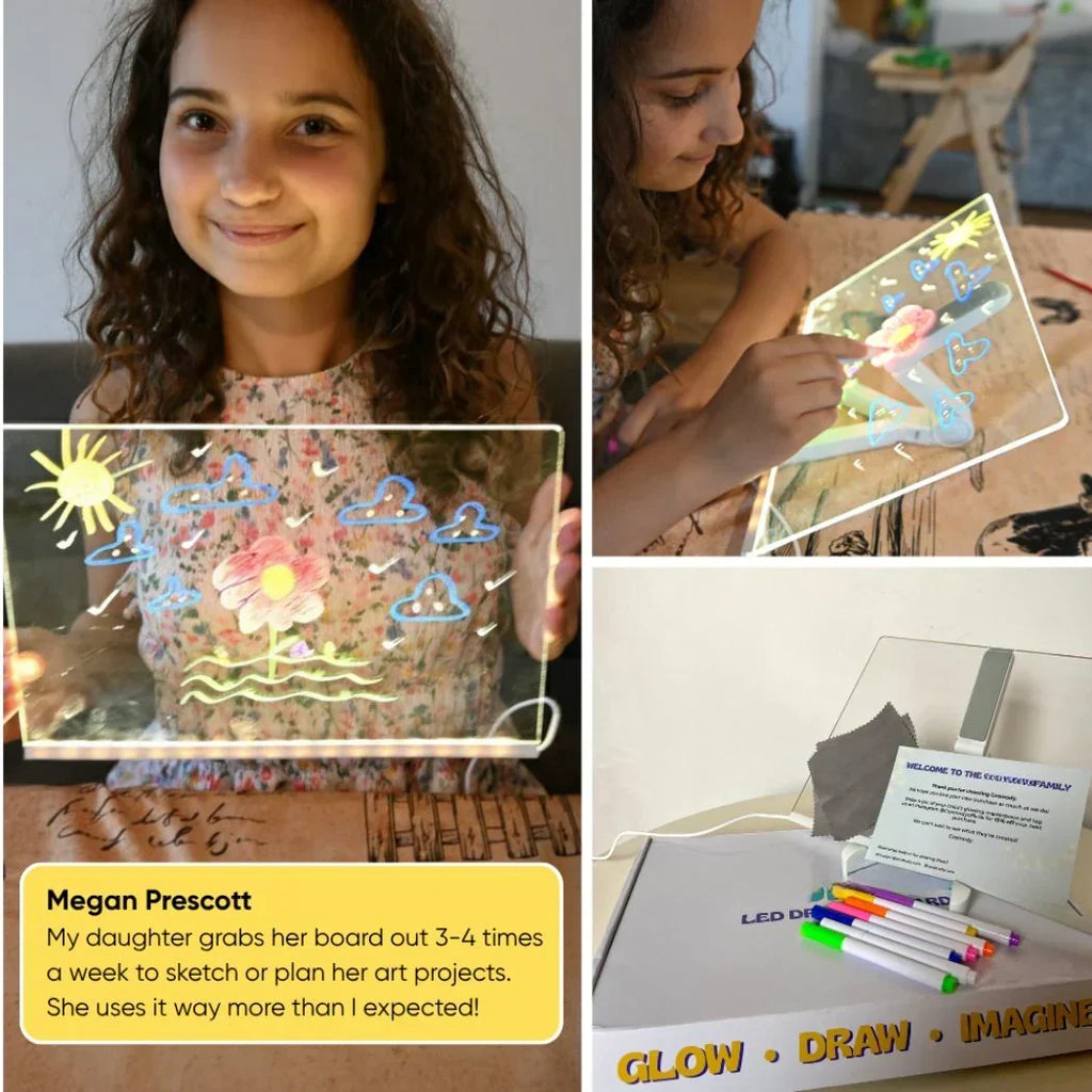 🌲Early Christmas Sales 50% OFF🎁✨Kids Luminous Led Drawing Lamp Board 👍-Erasable Reusable Board for Kids Learning