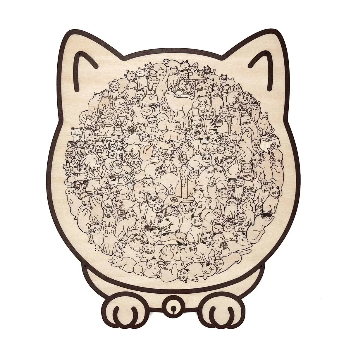 🎁70% OFF!!!-Ready for Christmas!🎅🧩135-Piece Cute Cat Puzzle Challenge Irregular Shaped Wooden Jigsaw Puzzle👍🎁Stress Relief Enthusiast Gift, Christmas Gift✨