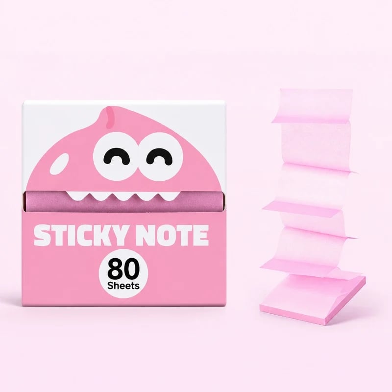 🎁💝70% OFF!!!-Ready for Christmas!🎄Transparent Pull-Out Glitter Sticky Notes（Includes Christmas gift styles and fruit styles）-6 Boxes, 80 Sheets Per Box