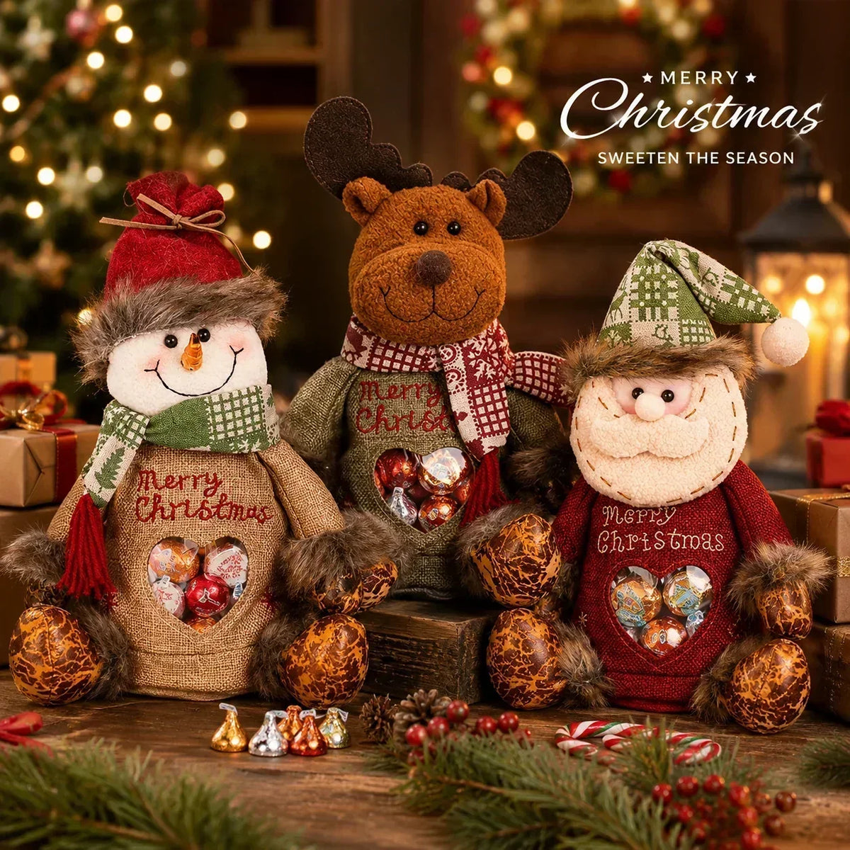 ⏳LAST DAY SALE ONLY ￡11.99/Set!!✨🎅Christmas Gift Bags Zipper Design🎁