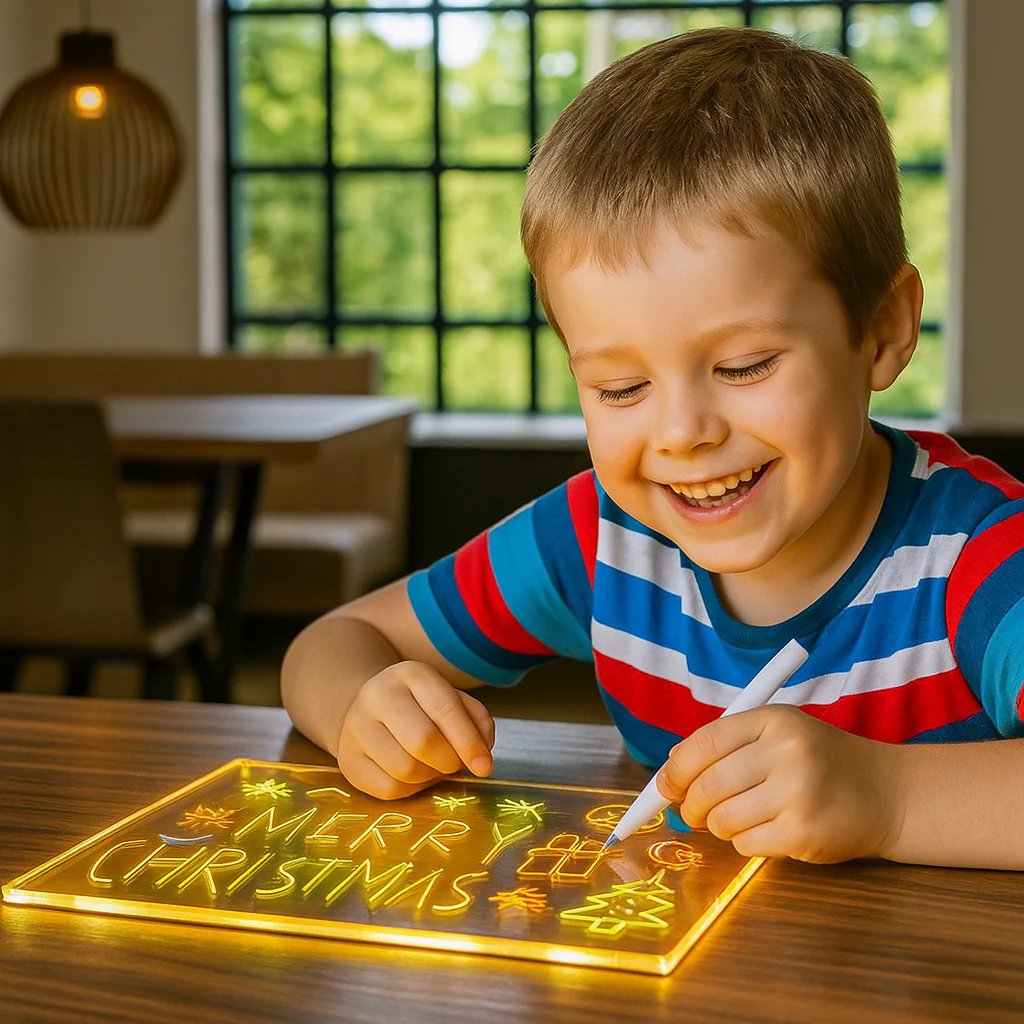 🌲Early Christmas Sales 50% OFF🎁✨Kids Luminous Led Drawing Lamp Board 👍-Erasable Reusable Board for Kids Learning