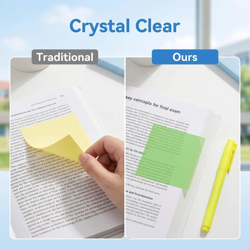 🎁💝70% OFF!!!-Ready for Christmas!🎄Transparent Pull-Out Glitter Sticky Notes（Includes Christmas gift styles and fruit styles）-6 Boxes, 80 Sheets Per Box