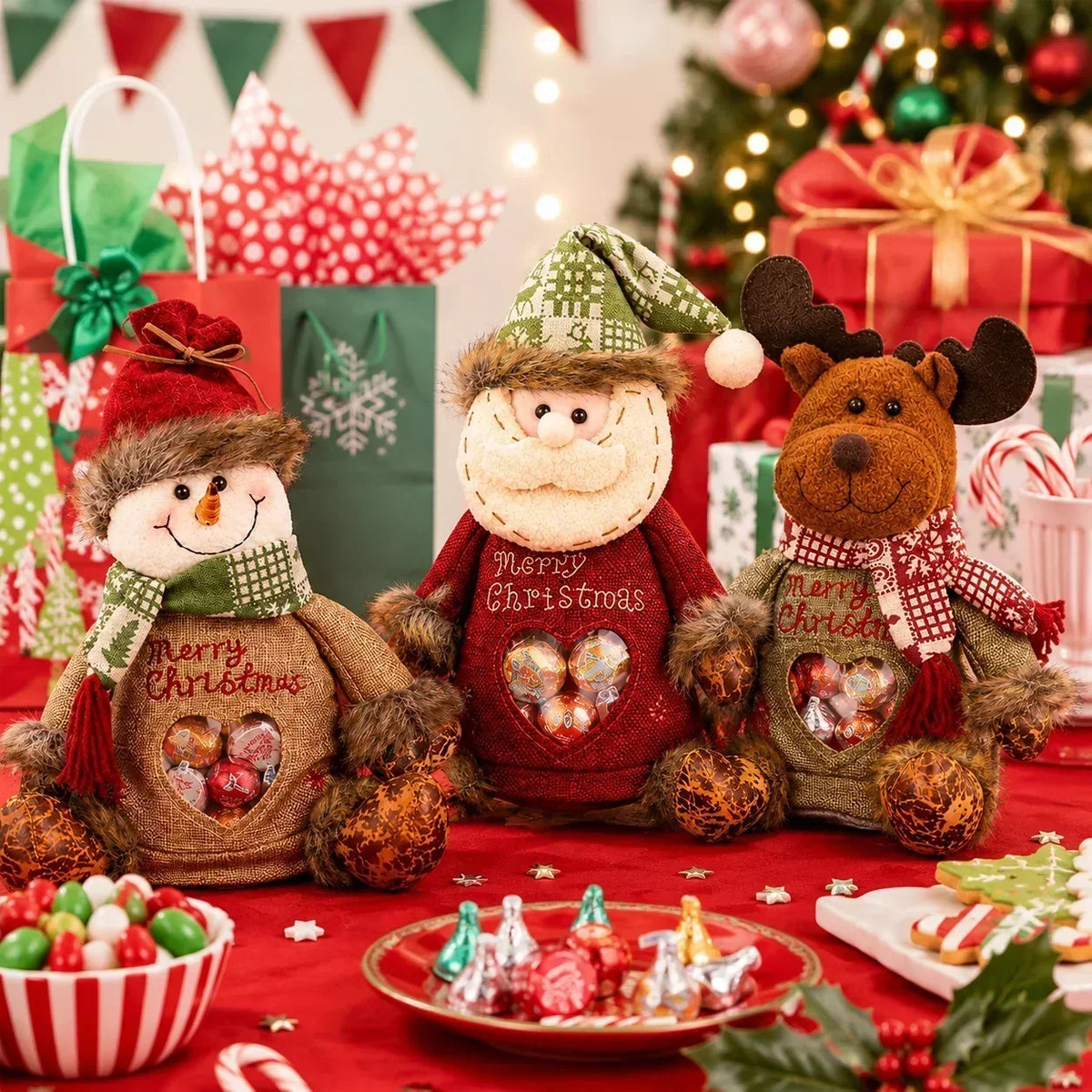⏳LAST DAY SALE ONLY ￡11.99/Set!!✨🎅Christmas Gift Bags Zipper Design🎁