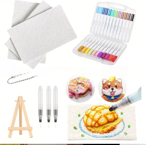🎨Christmas Hot Sale 50% OFF✨Magic Fluffy Pigments, Pigment Paper, DIY Paintbrushes