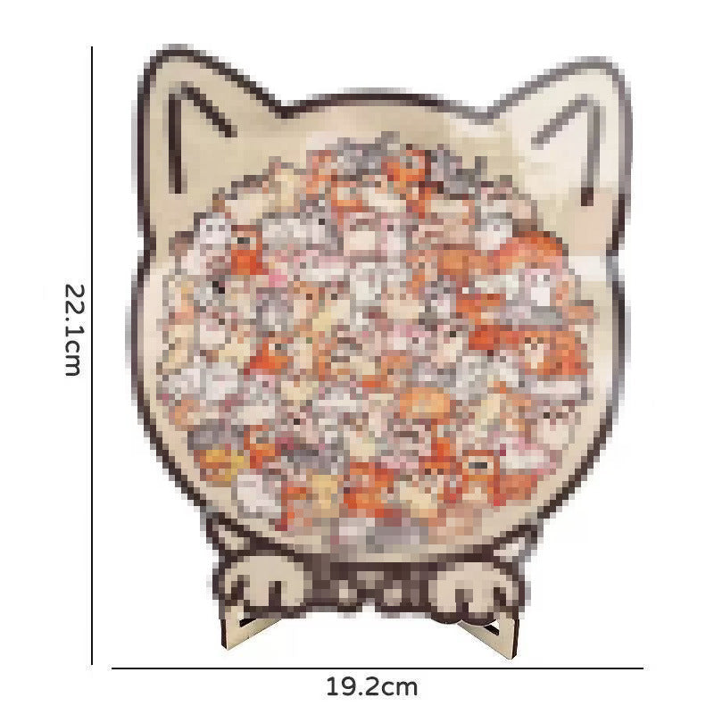 🎁70% OFF!!!-Ready for Christmas!🎅🧩135-Piece Cute Cat Puzzle Challenge Irregular Shaped Wooden Jigsaw Puzzle👍🎁Stress Relief Enthusiast Gift, Christmas Gift✨