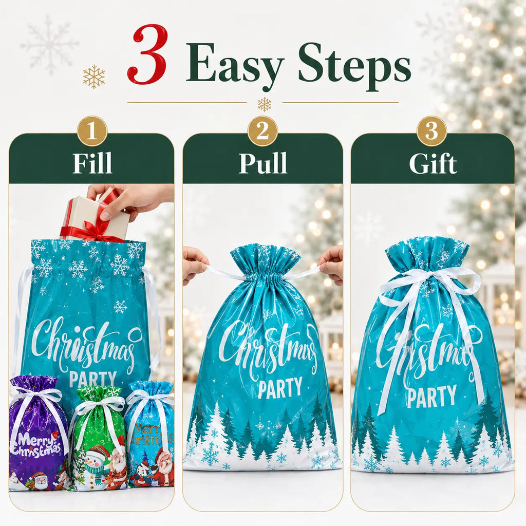 🎁70% OFF!!!-Ready for Christmas!🎅Drawstring Christmas Gift Bags (Biodegradable)🎁