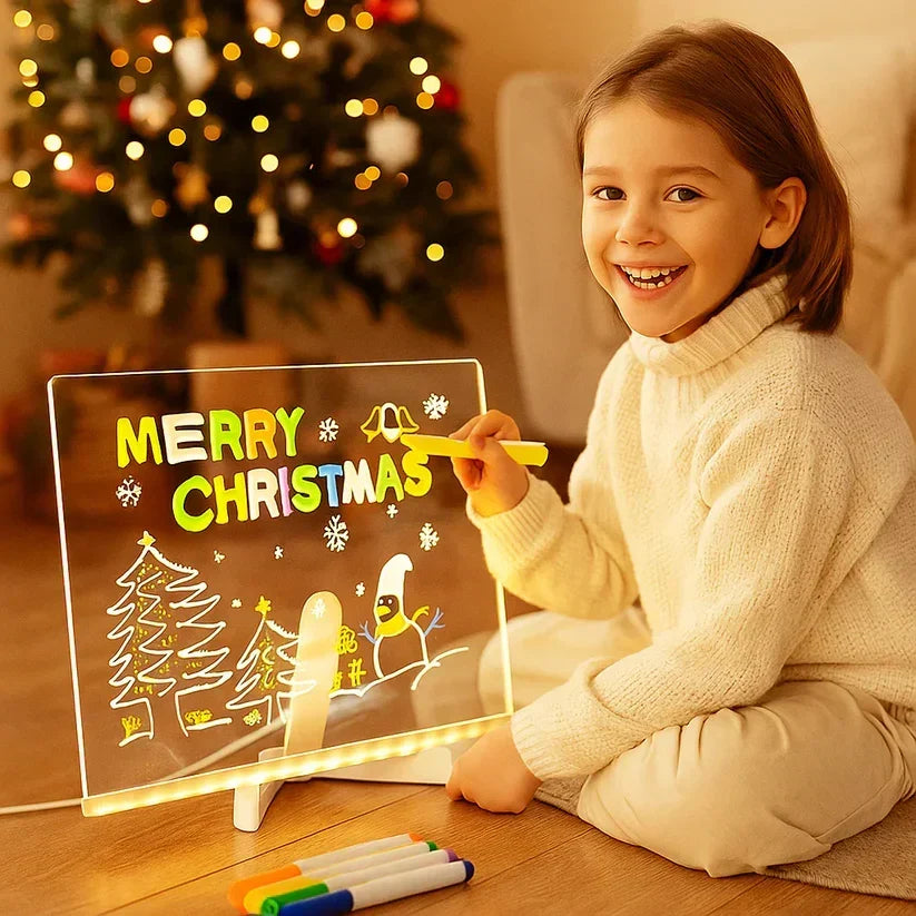 🌲Early Christmas Sales 50% OFF🎁✨Kids Luminous Led Drawing Lamp Board 👍-Erasable Reusable Board for Kids Learning