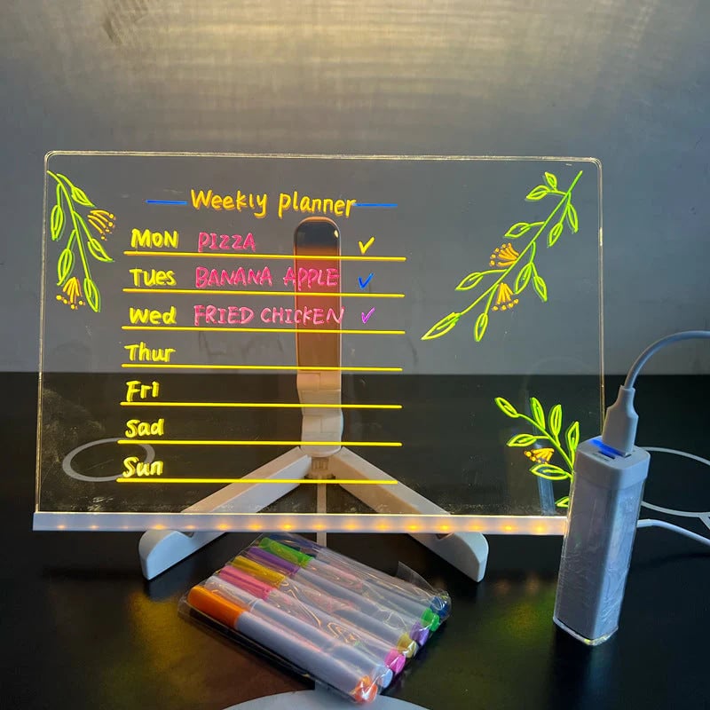 🌲Early Christmas Sales 50% OFF🎁✨Kids Luminous Led Drawing Lamp Board 👍-Erasable Reusable Board for Kids Learning