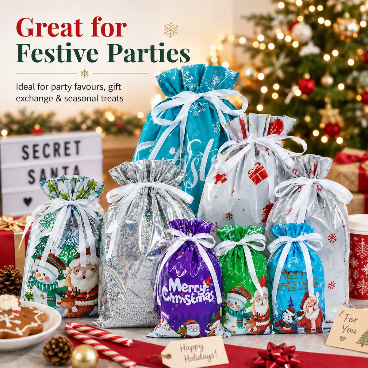 🎁70% OFF!!!-Ready for Christmas!🎅Drawstring Christmas Gift Bags (Biodegradable)🎁