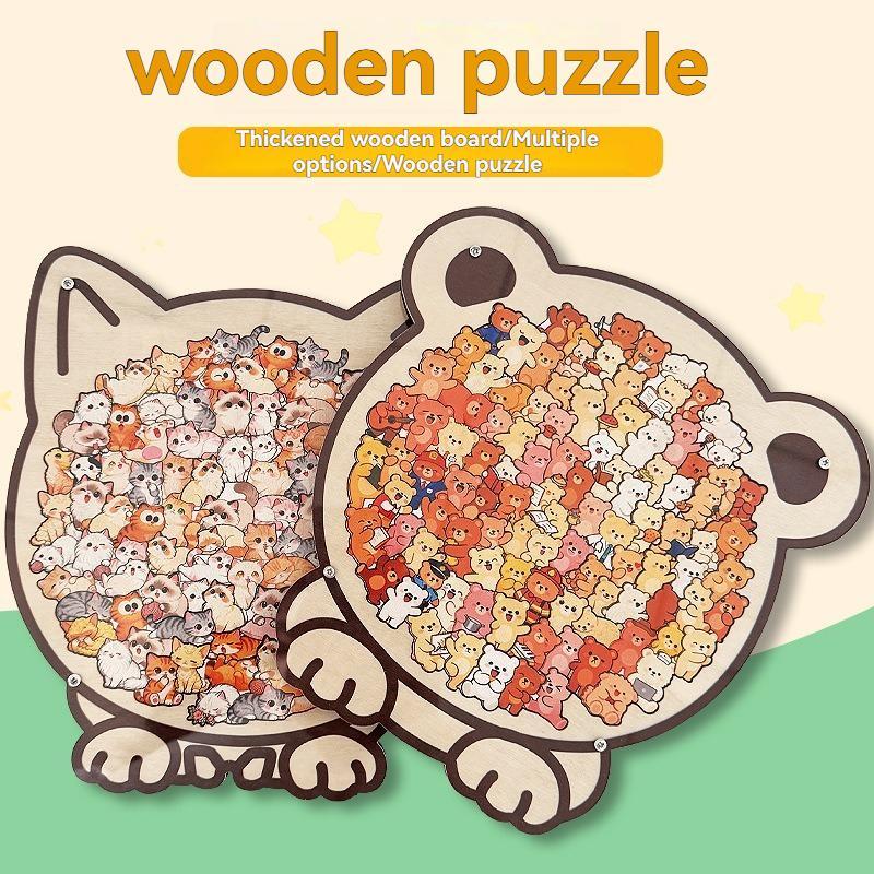 🎁70% OFF!!!-Ready for Christmas!🎅🧩135-Piece Cute Cat Puzzle Challenge Irregular Shaped Wooden Jigsaw Puzzle👍🎁Stress Relief Enthusiast Gift, Christmas Gift✨