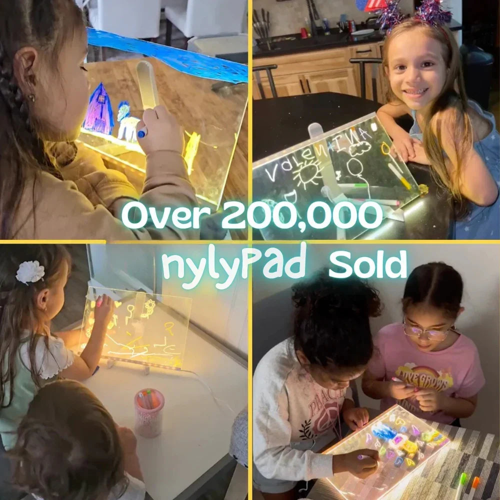 🌲Early Christmas Sales 50% OFF🎁✨Kids Luminous Led Drawing Lamp Board 👍-Erasable Reusable Board for Kids Learning