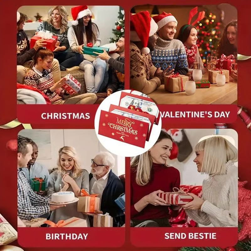 🎁💝70% OFF!!!-Ready for Christmas!🎄✉️Christmas Cash Gift Card Holder with Santa Envelope with 6 Slots, 🎅Merry Christmas Money Gift for Family Friends