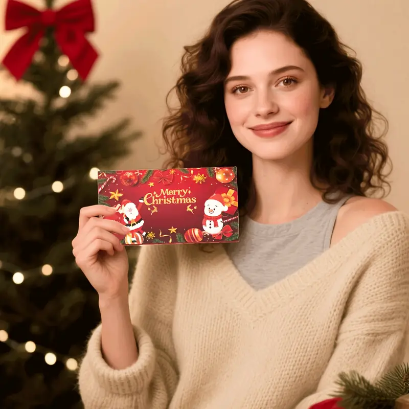 🎁💝70% OFF!!!-Ready for Christmas!🎄✉️Christmas Cash Gift Card Holder with Santa Envelope with 6 Slots, 🎅Merry Christmas Money Gift for Family Friends