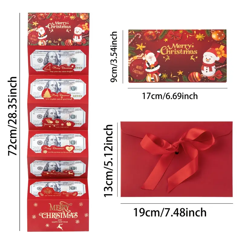 🎁💝70% OFF!!!-Ready for Christmas!🎄✉️Christmas Cash Gift Card Holder with Santa Envelope with 6 Slots, 🎅Merry Christmas Money Gift for Family Friends
