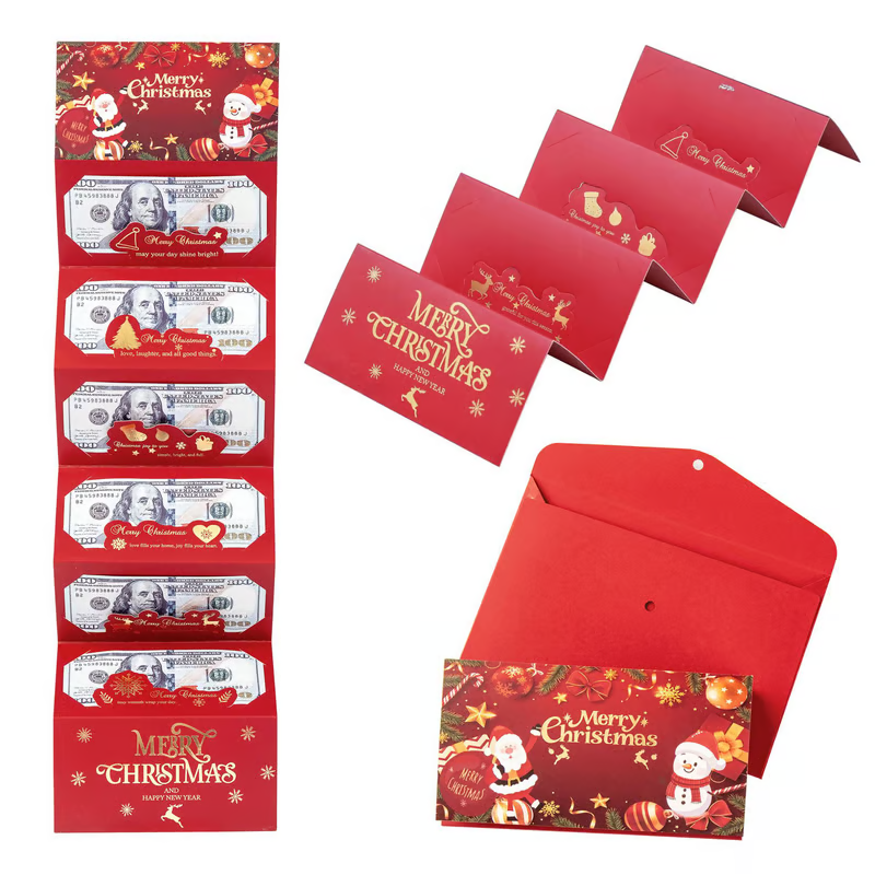 🎁💝70% OFF!!!-Ready for Christmas!🎄✉️Christmas Cash Gift Card Holder with Santa Envelope with 6 Slots, 🎅Merry Christmas Money Gift for Family Friends