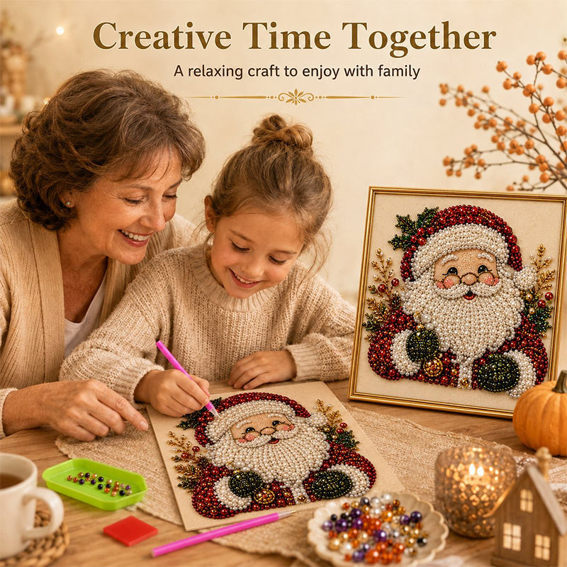 🔥Last Day 49% OFF - ✨🧘Relaxing & Beginner-Friendly - 🎨💎DIY Christmas Pearl Diamond Art Kit