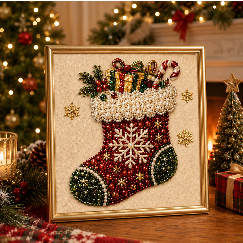 🔥Last Day 49% OFF - ✨🧘Relaxing & Beginner-Friendly - 🎨💎DIY Christmas Pearl Diamond Art Kit