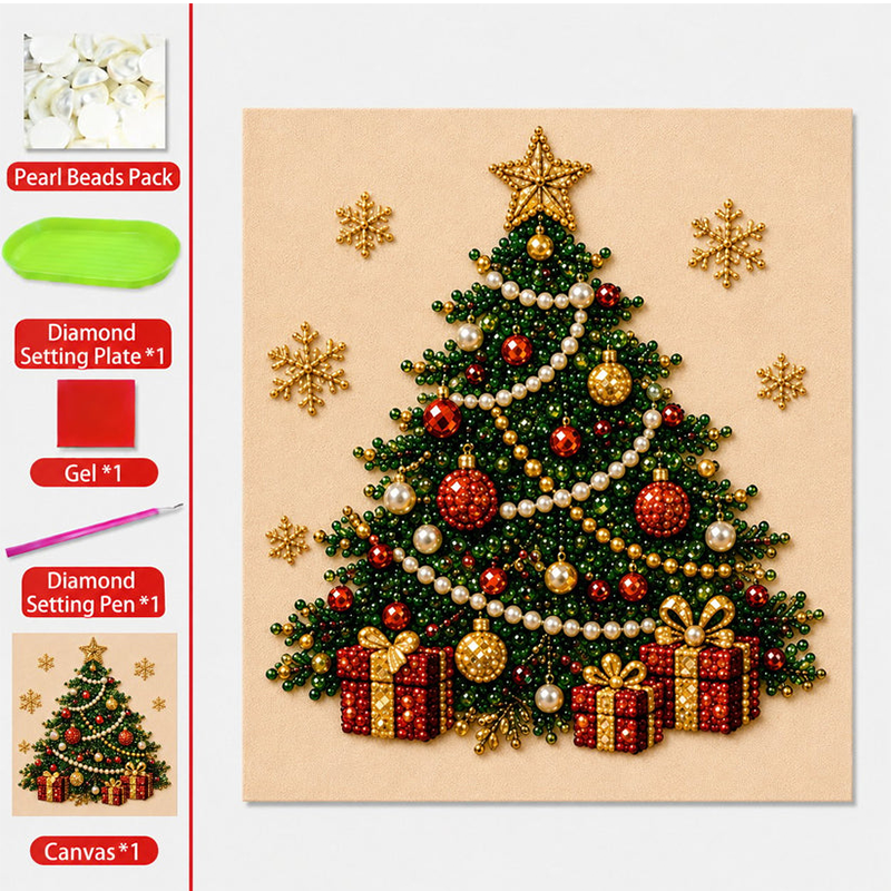 🔥Last Day 49% OFF - ✨🧘Relaxing & Beginner-Friendly - 🎨💎DIY Christmas Pearl Diamond Art Kit