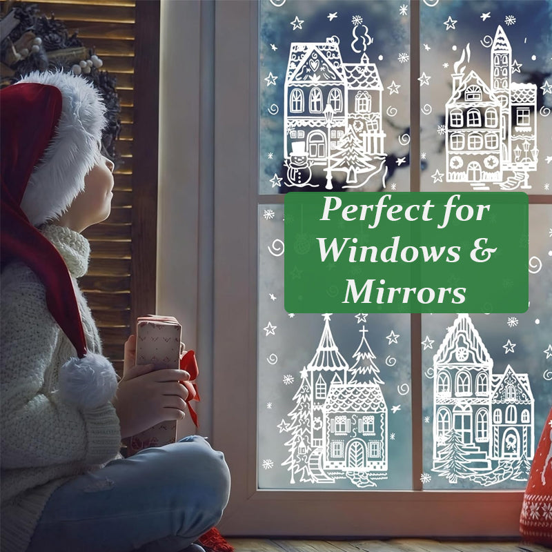 🔥LAST DAY SALE ONLY￡6.99!🎁🎄Christmas Village Window Sticker Set