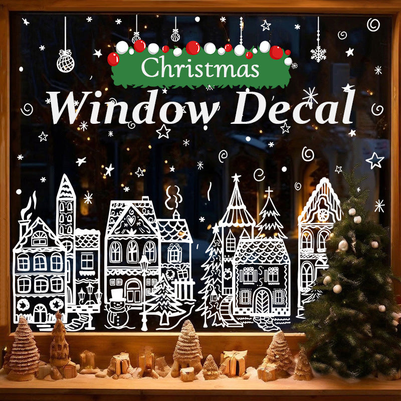 🔥LAST DAY SALE ONLY￡6.99!🎁🎄Christmas Village Window Sticker Set