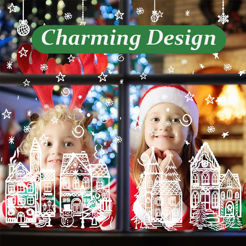 🔥LAST DAY SALE ONLY￡6.99!🎁🎄Christmas Village Window Sticker Set