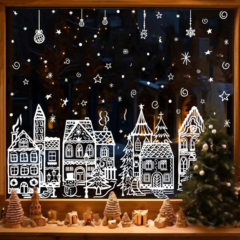 🔥LAST DAY SALE ONLY￡6.99!🎁🎄Christmas Village Window Sticker Set