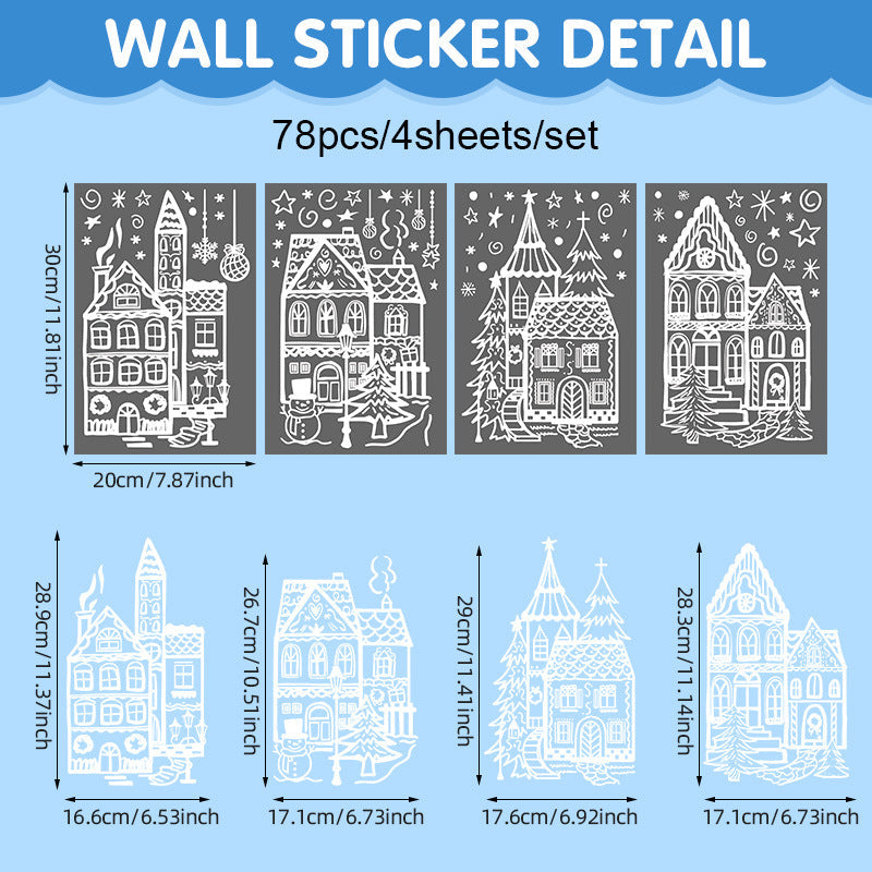 🔥LAST DAY SALE ONLY￡6.99!🎁🎄Christmas Village Window Sticker Set