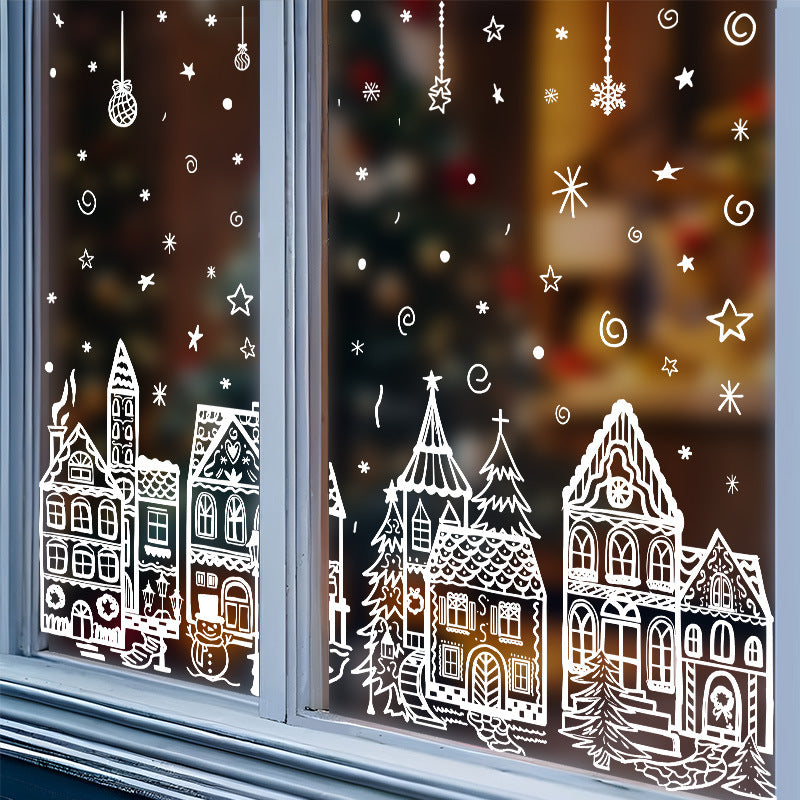 🔥LAST DAY SALE ONLY￡6.99!🎁🎄Christmas Village Window Sticker Set