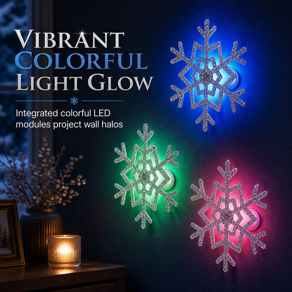 ✨LAST DAY SALE ￡5.99!!💞50K+ SOLD!❄️Glowing Snowflake Night Light Wall Stickers
