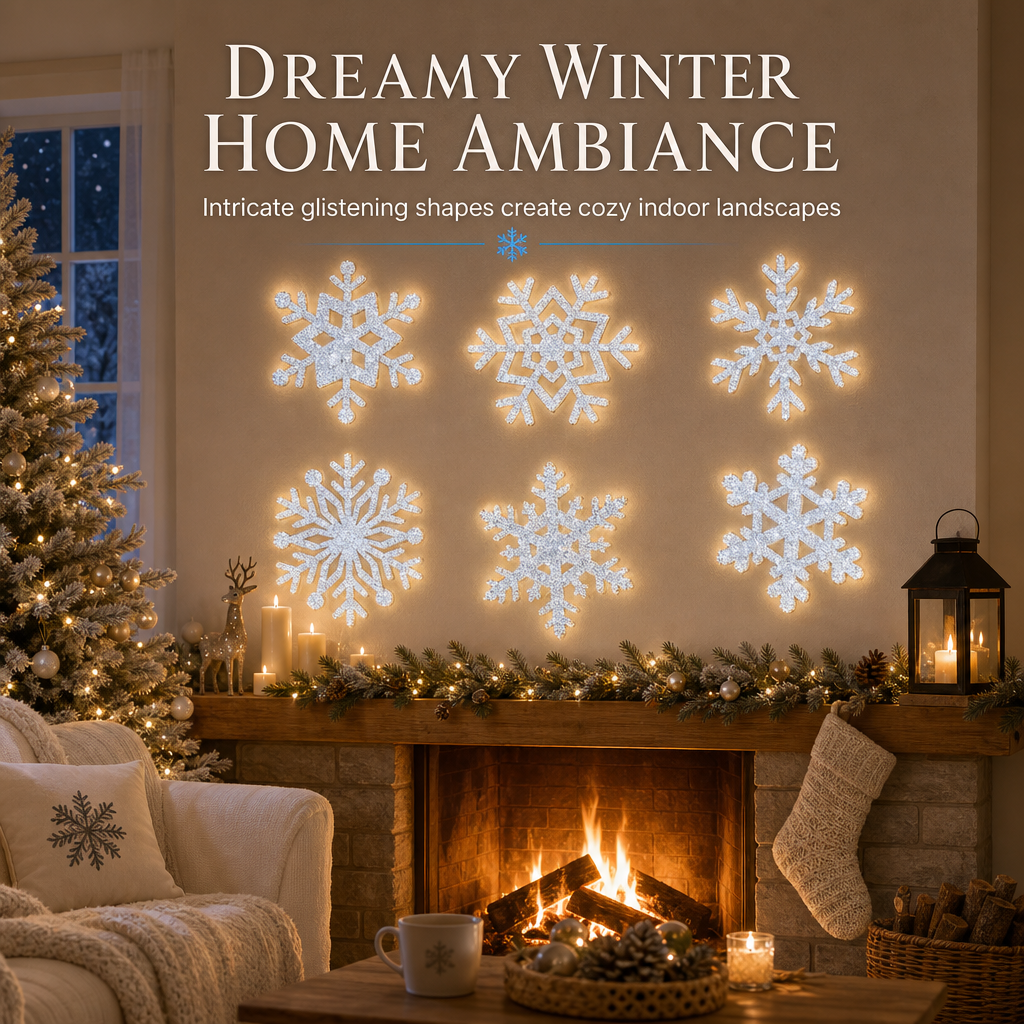 ✨LAST DAY SALE ￡5.99!!💞50K+ SOLD!❄️Glowing Snowflake Night Light Wall Stickers