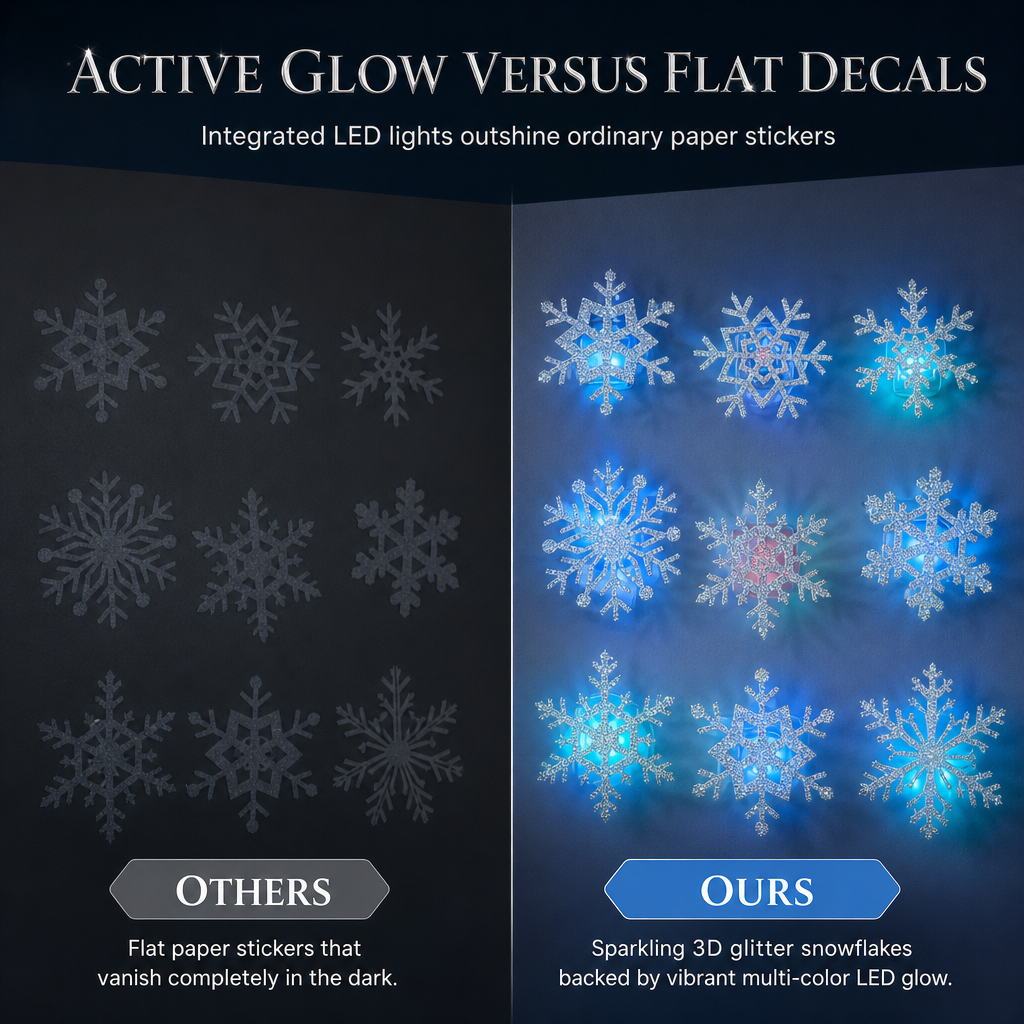 ✨LAST DAY SALE ￡5.99!!💞50K+ SOLD!❄️Glowing Snowflake Night Light Wall Stickers