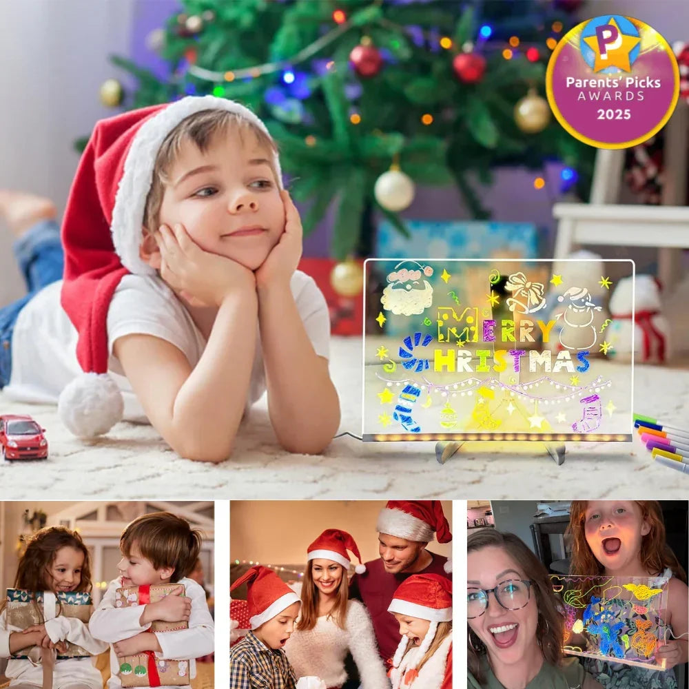 🌲Early Christmas Sales 50% OFF🎁✨Kids Luminous Led Drawing Lamp Board 👍-Erasable Reusable Board for Kids Learning
